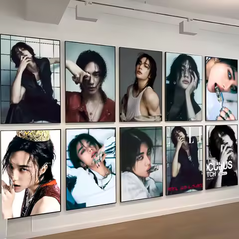 1pc Hyunjin Poster Self-adhesive Art Waterproof Paper Sticker Coffee House Bar Room Wall Decor