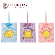 FOOKDAY 999 足金三丽鸥金片御守金片 Gold 999 Sanrio Kuromi Cinnamoroll Melody Amulet Keychain Emas 999 Sanrio 酷洛