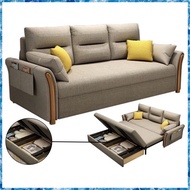 Sofa Bed Foldable Multifunctional Fabric Sofa Bed Living Room Folding Lazy Sofa (LK)