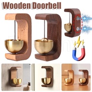 Japanese Style Wooden Doorbell - Magnetic Wireless Brass Bell - Loud Door Bell Hanging Pendant - Doorbell Wind Bell - for Home Door Wall Decor - Entrance Opening Door Bell Reminder