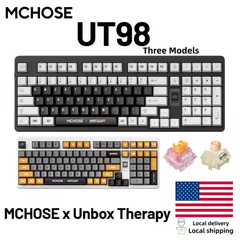MCHOSE x Unbox Therapy - UT98 Gaming Mechanical Keyboard Wireless Quiet Offices KeyboardRGB Backlit 