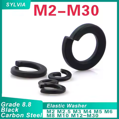 Grade 8.8 High Strength Black Carbon Spring Split Lock Washer Elastic Gasket M2 M2.5 M3 M4 M5 M6 M8