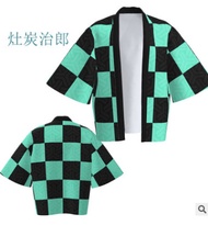 เสื้อยืดผ้าคลุมชุดแต่งกายคอสเพลย์สังหารปีศาจสำหรับเด็กแจ็คเก็ต Tanjiro Shinobu Nezuko สำหรับปาร์ตี้ฮาโลวีนผู้ใหญ่เด็ก Obanai Giyuu Cos กิโมโนอะนิเมะญี่ปุ่นเสื้อคลุมคาร์ดิแกน