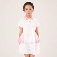 Tween Girl เสื้อยืดคอปกสีตัดกัน