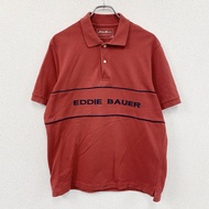 Eddie Bauer 短袖 polo 衫，大號 logo，紅色， M 碼，古著。