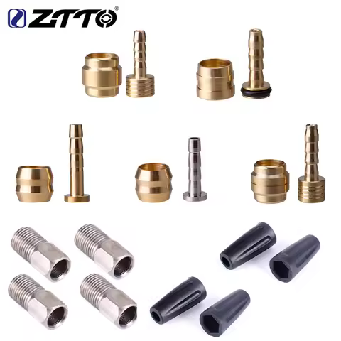 ZTTO 4 Set MTB Bicycle Hydraulic Disc Brake Oil Hose Connector Mountain Bike Cable Insert And Olive 