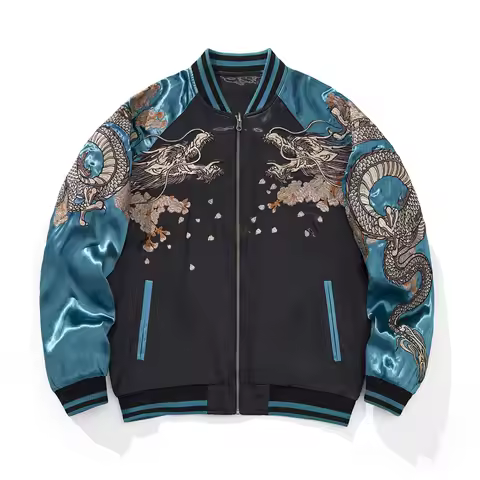 Embroidered Chinese style China-Chic Heavy Industry Jacket Casual Embroidered Flying Dragon Phoenix 