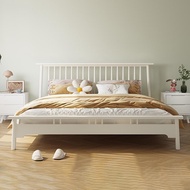 🇸🇬⚡ Nordic Solid Wood Bed Frame Wooden Bed Frame Super Single/Queen/King Size Bed Frame Bed Frame With Mattress