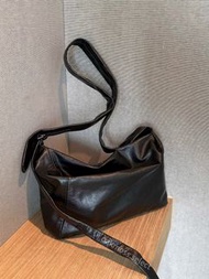 YOHJI YAMAMOTO DISCORD山本耀司定番款暗黑系列潮流極簡牛皮單肩斜挎包