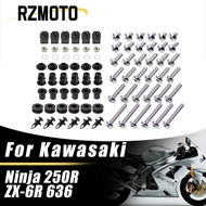 Silver Fairing Bolt Kit For For Kawasaki Ninja 250R Ninja250R 2008-2012 ZX-6R ZX 6R ZX6R 636 1998-20