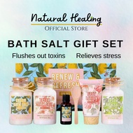 NATURAL HEALING Gift Set Foot Soak Essential Oil Epsom Bath Salt Foot Lotion Rendaman Kaki Lemon Verbena Bath Spa