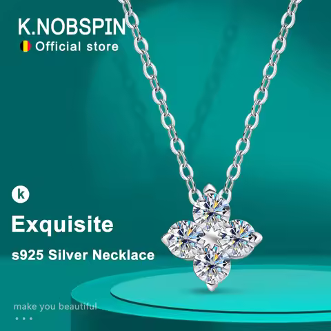 KNOBSPIN D VVS1 Moissanite Pandent Necklace GRA Certified 0.4ct Lab Diamond s925 Sterling Silver Dai
