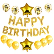 25 Pcs Gold 50th Birthday Party Balloon Decoration Set, Other Ages Options, Confetti Balloons, Ballo