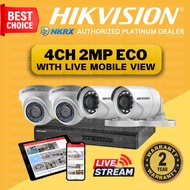 New Arrival Hikvision 4CH 2MP HD CCTV Package DIY 1080p - 4 Camera Mobile View | CCTV Kit | TVI-4CH2D2B-2MP-Eco