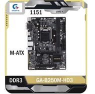1151/MAINBOARD/GIGABYTE GA-B250M-HD3/DDR4/Support GEN6-7th+ฝาหลัง a As the Picture One