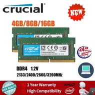 【Fast Shipping】Crucial 4GB/8GB/16GB Notebook Memory RAM DDR4 SODIMM 2133/2400/2666/3200MHz 260Pin 1.2V PC4-17000 19200 12800 21300 25600 FOR laptop