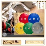 Olympic Plates Color Bumper Plates Rubber weights 5kg/10kg/15kg/20kg/25kg Gym workout (PUSH SHOP)