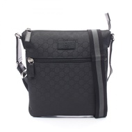 【二手】Gucci GUCCI GG尼龍肩包 449184 黑色尼龍皮革肩包 男士二手 A