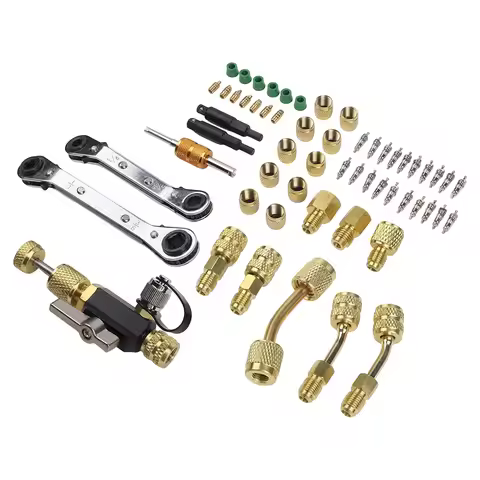 Vacuum-Rated Valve Core Remover Installer Tool Kit With Dual Repair Wrench For R22 For R12 For R407 