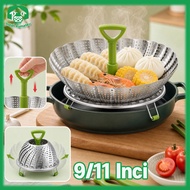 11/9 Inch Stainless Steel Steamer Flexible Steamer Multipurpose Steamer Tray Food Steamer Folding Pa