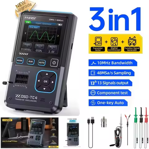 FNIRSI DSO-TC4/DSO-TC3 Digital Oscilloscope Transistor Tester 10MHz 48Ms/s Electronic Component Meas