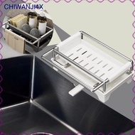 [chiwanji4x] Kitchen Sink Sponge Holder Rustproof Stainless Steel Sink Organizer for Tidy Home Stora