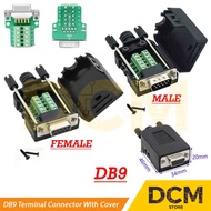 DB9 Terminal Connector With Male Cover Female/ 9 Pin 9Pin Terminal/