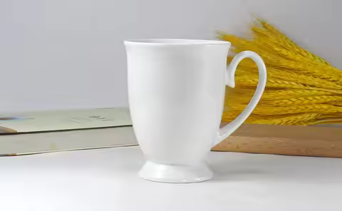 300ML. plain whitebone china coffee mug, porcelain tumbler for tea, ceramic cup coffee, taza cafe te