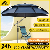 【WTHB】2.6M Payung Mancing Big Fishing Umbrella Beach Sun Shade Payung Portable Adjustable Big