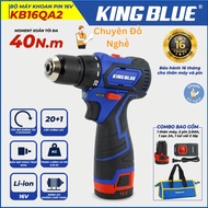 KingBlue 16V Cordless Drill Set KB16QA2 Torque 40N.m, Force Adjustment Level 20+1, Li-ion Battery 16