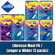 Libresse Maxi Fit Secure Fit Sanitary Pad (24cm/28cm/32cm) Tuala Wanita Pakai Buang