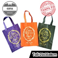 Goodie Bag Sablon Custom  / Tas Spunbond Sablon 25x35x8 cm