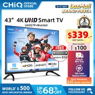 CHiQ U43G7P Android 11 Smart TV | 43 inch 4K UHD | Google Assistant | GooglePlaystore | Inbuilt Chromecast | Voice Control | HDR 10 | Metal Frameless | Netflix &amp; Youtube | Dolby Audio | 3 Years Warranty | Wifi