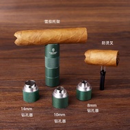 Cigr Cutter Ciga Hole Puncher Multi-functional Three-caliber Ciga Drill Anti-heat Fork Cig Holder