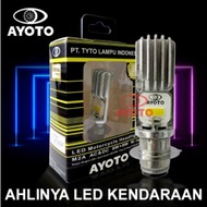 lampu led motor ayoto m2a h6 ac/dc original ! baroqahled - kuning