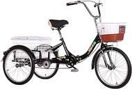 Home Office Foldable 3 Wheel Adult Tricycle 20inch Trike Cruiser Bike with Cargo Basket Cycling Tricycle for Seniors Women Men Picnics Shopping
