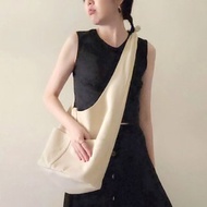 胚布米白色打結旅行漂流人包 BEIGE HOBO BAG