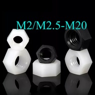 Nylon Hex Nut Nut Black/White/Transparent Nylon Hex Nut M2/M2.5-M20 [HN-MB]