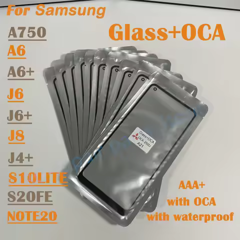1pcs GLASS+OCA LCD Touch Screen Front Outer Lens For Samsung Galaxy A750 A6 A6+ J6 J6+ J8 J4+ S10LIT