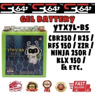 YTX7L-BS YTX7L BTX7 SCPRO SC64 BATTERY KLX BATERI GEL CBR VT 250 R25 R250 ZZR NINJA250 KLX150 RFS150