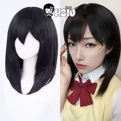 Shimizu kiyoko Cosplay Wig Anime haikyuu cosplay Wig HSIU 45cm Black Long hair Synthetic Wig+ Wig Ca