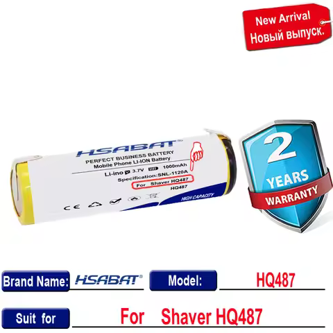 HSABAT HQ488 HQ489 HQ4806 1000mAh Battery for Philips Phillip Razor Shaver HQ487 HQ36 HQ360 HQ362 HQ