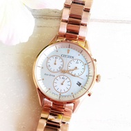 [Original] Citizen Eco-Drive FB1442-86D Chandler Chronograph Rose Gold Stainless Steel Ladies Watch