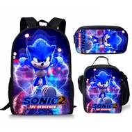 17inch Sonic Student Schoolbag Backpack Messenger Bag Pencil Bag Multifunctional Bag Kids Cartoon Bag