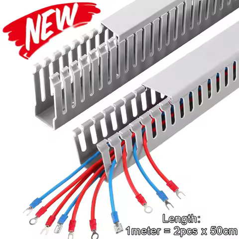 Gray Wiring Duct PVC Under Desk Cable Management 100cm open slot wiring raceway cabling ducting Mana