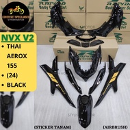 (STICKER TANAM/AIRBRUSH) RAPIDO COVER SET YAMAHA NVX V2 THAILAND AEROX-155 (24) BLACK