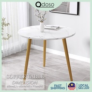 ODOSO CJ0018K Coffee Table (70cm x 70cm x 71cm) Marble Strap Table Surface Living Room Simple Nordic