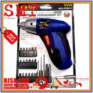MOLLAR CDS014 Mesin Bor Obeng Baterai Cordless Screwdriver Set 4.8V