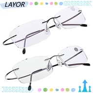 LAYORSG Reading Glasses Degree Ultralight Spectacles Unisex Memory Titanium