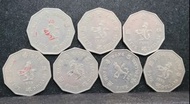 香港 1976年 伍圓 (FIVE DOLLARS)  流通品相，共7枚,平均1個$80元，掛號$25